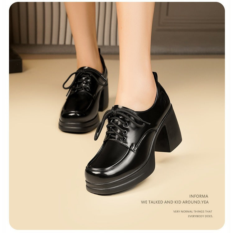 Women's & Men's High Autumn Platform Square Toe Pumps Women's Shoes