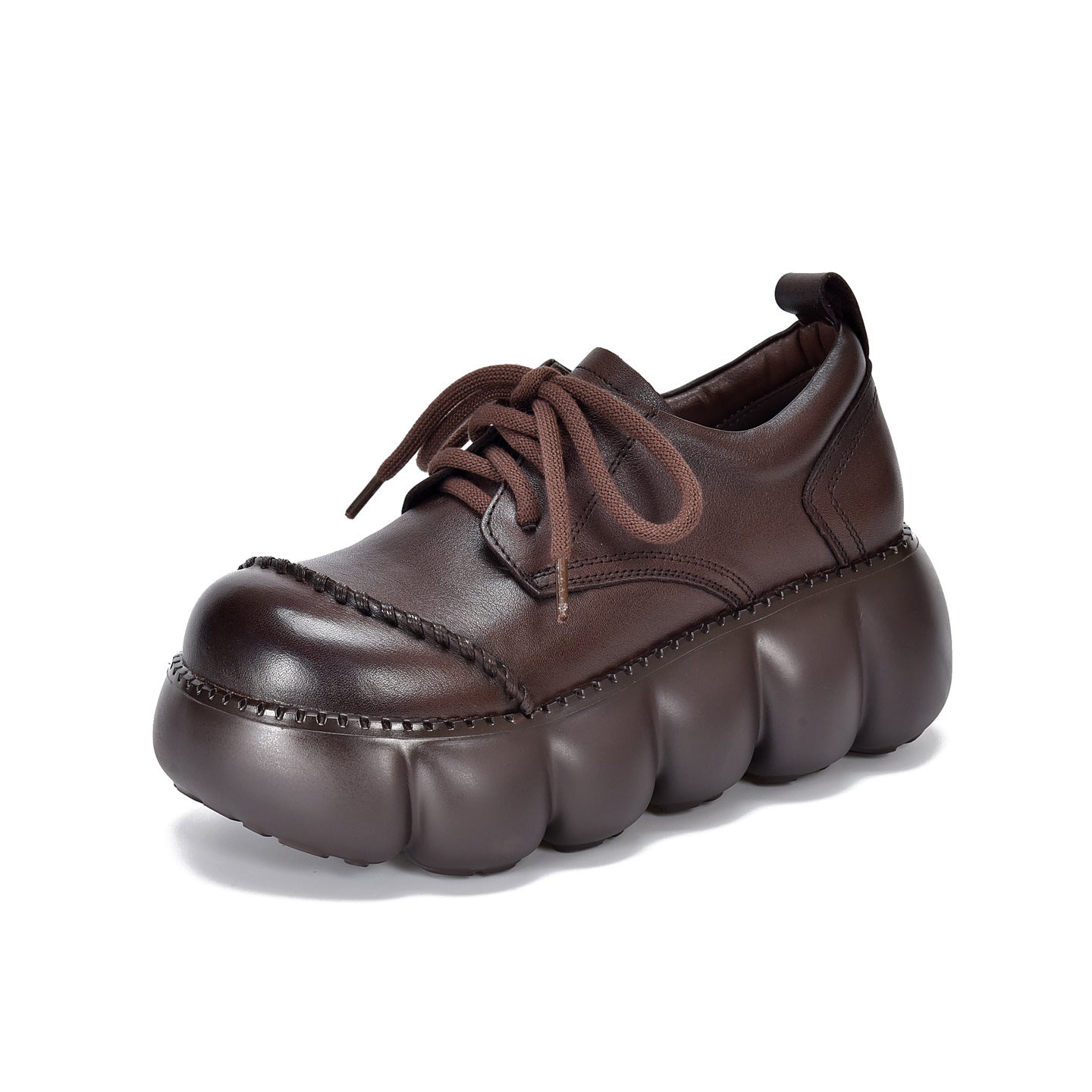 Women's Spring Genuine Muffin Thick Bottom Chunky Loafers