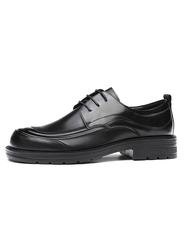 Men's Top Layer Cowhide Grain Breathable Business Formal Wear Genuine Leather Shoes