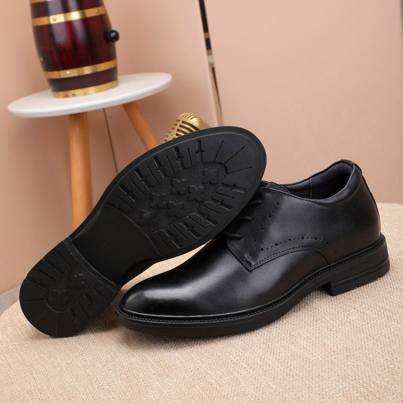 Men's Bridegroom Height Increasing Insole Breathable Soft Leather Shoes