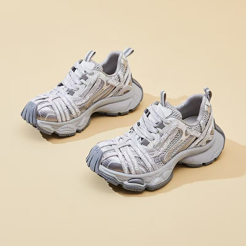 Women's Breathable Mesh Platform Heightened Daddy Autumn Casual Shoes