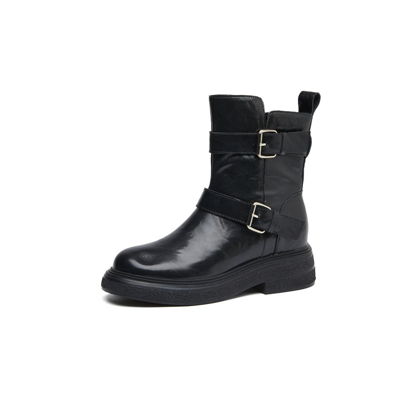 Women's Increasing Martin Genuine Western Short Round Boots