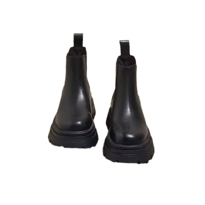 Women's Martin For Fleece-lined Skinny Short Chunky Boots