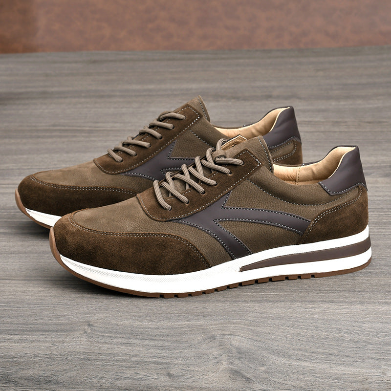 Men's First Layer Cowhide Breathable Comfortable Not Stuffy Men's Casual Leather Shoes