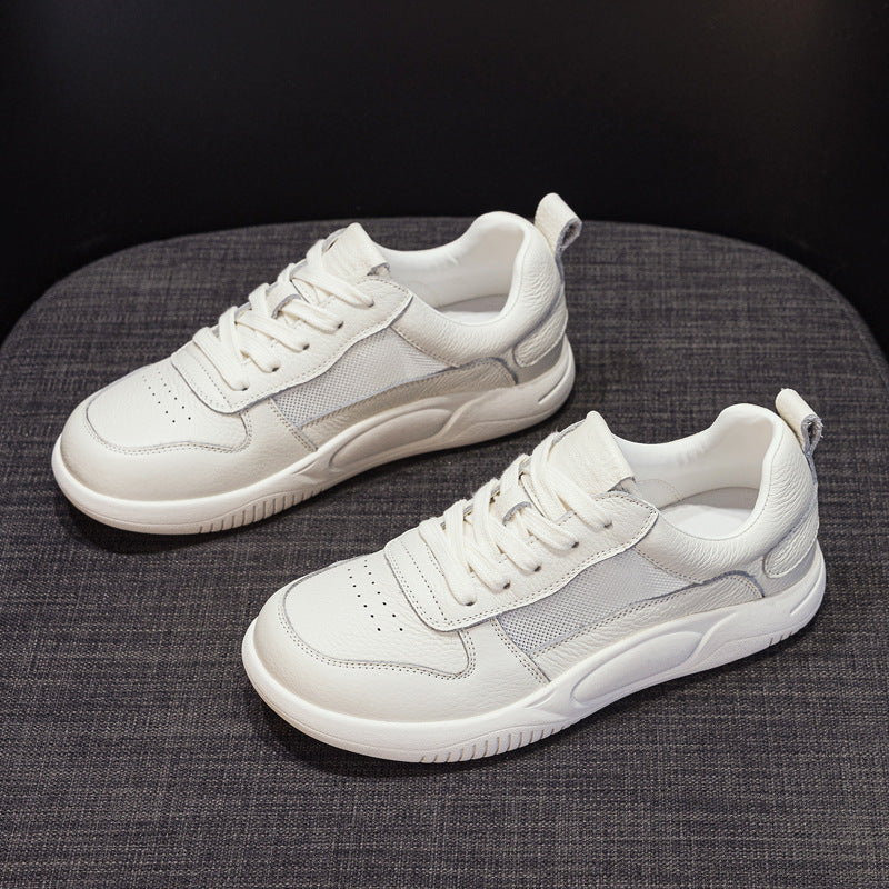 Women's Layer Cowhide Easy Wear Flat Pumps Casual Shoes