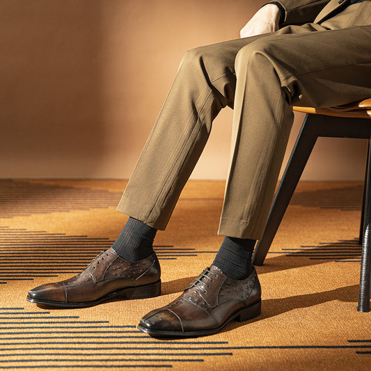 Men's Hours British Style Handmade Business Formal Wear Leather Shoes