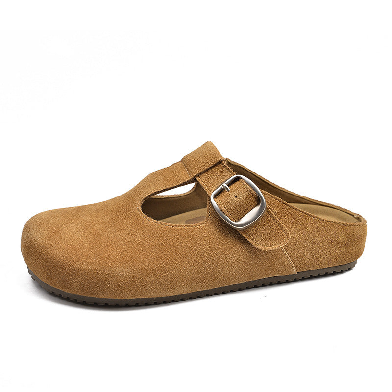Women's Shape Buckle Toe Cap Semi Plus Sandals