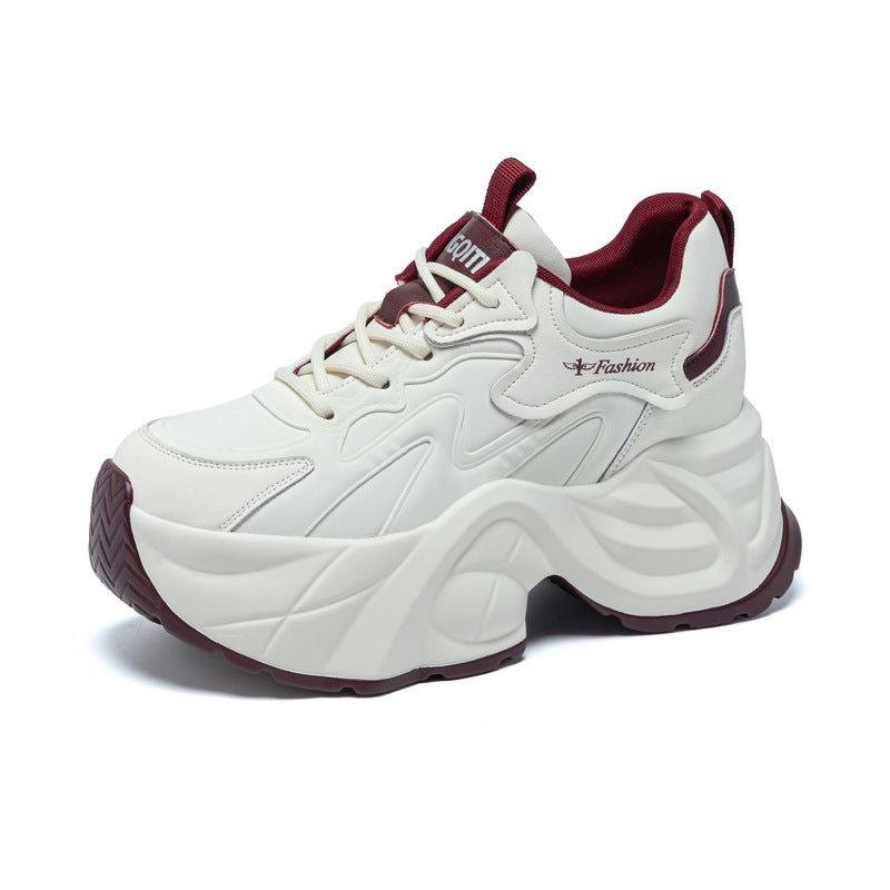Women's Spring Small Wedge Platform Height Increasing Insole Show Feet Fashion Men's Shoes