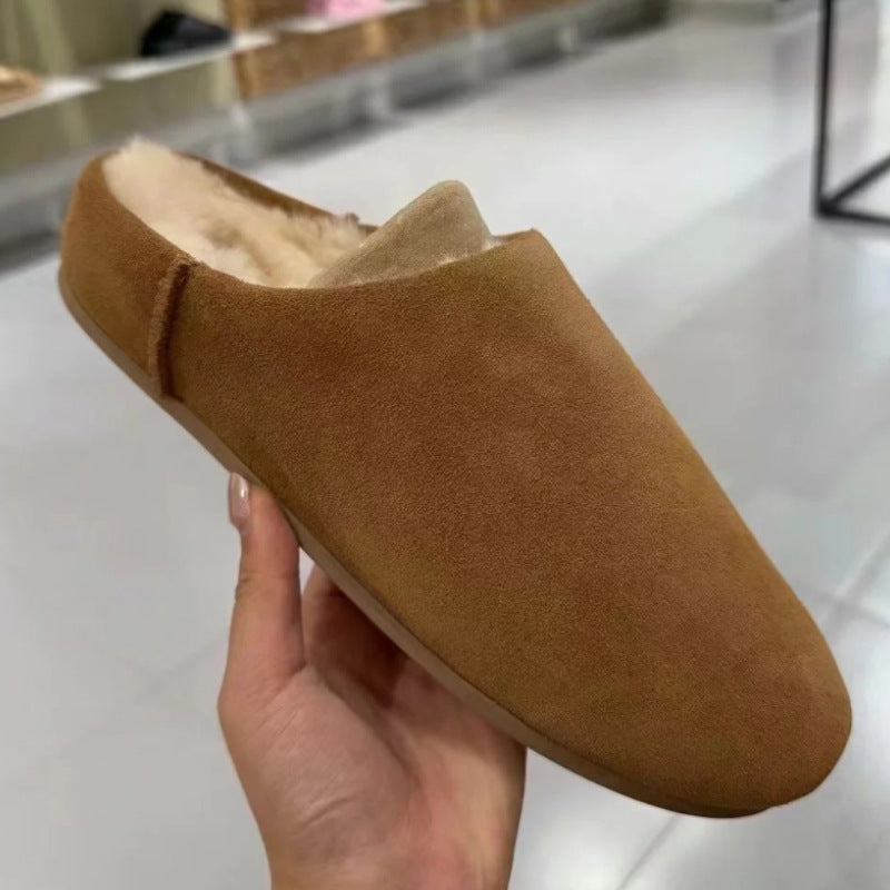 Women's Integrated Retro Small Potatoes Fleece-lined Platform Fluffy Outer Wear Winter Women's Cotton Shoes