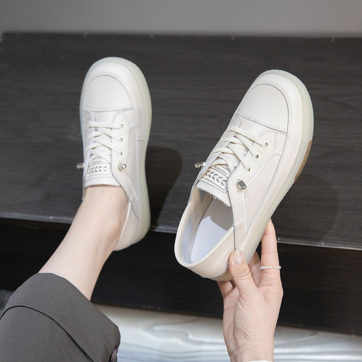 Women's Two-way Wear Tendon Bottom Soft Surface Top Layer Casual Shoes