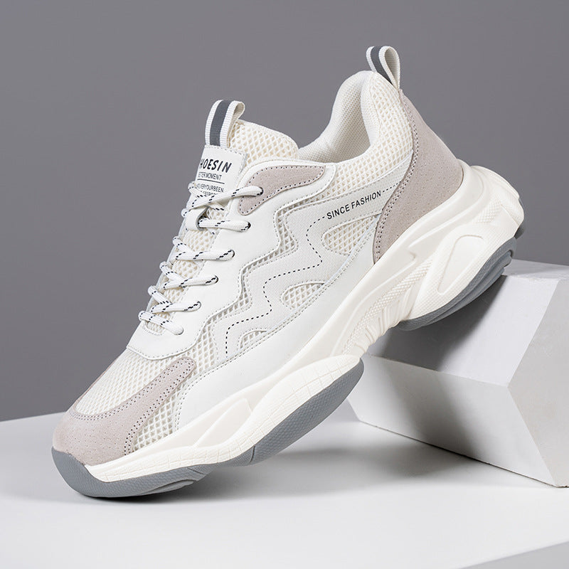 Men's Extra Large Size Spring White Dad Sneakers