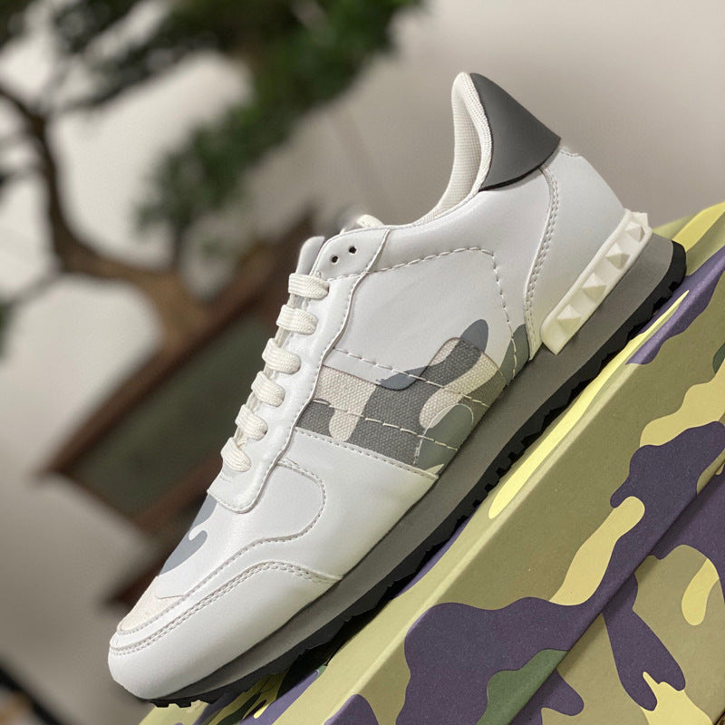 Men's Board Mesh Flat Round Toe Top Layer Sneakers