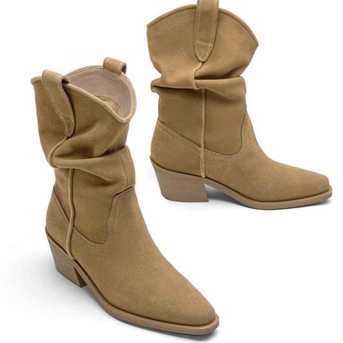 Women's Skinny Short Martin Retro Chunky Knight Boots