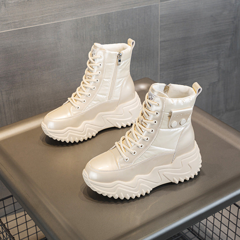Women's Fleece-lined Height Increasing Leisure Genuine Elevator Thick Women's Casual Shoes