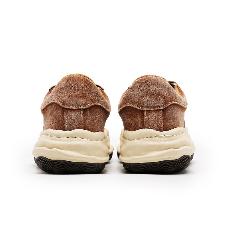 Women's & Men's Washed Worn Dissoed Niche Retro Patchwork Platform Men's Board Shoes