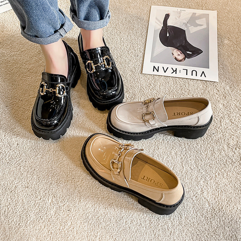 Women's Genuine Platform British Style High Spring Heels