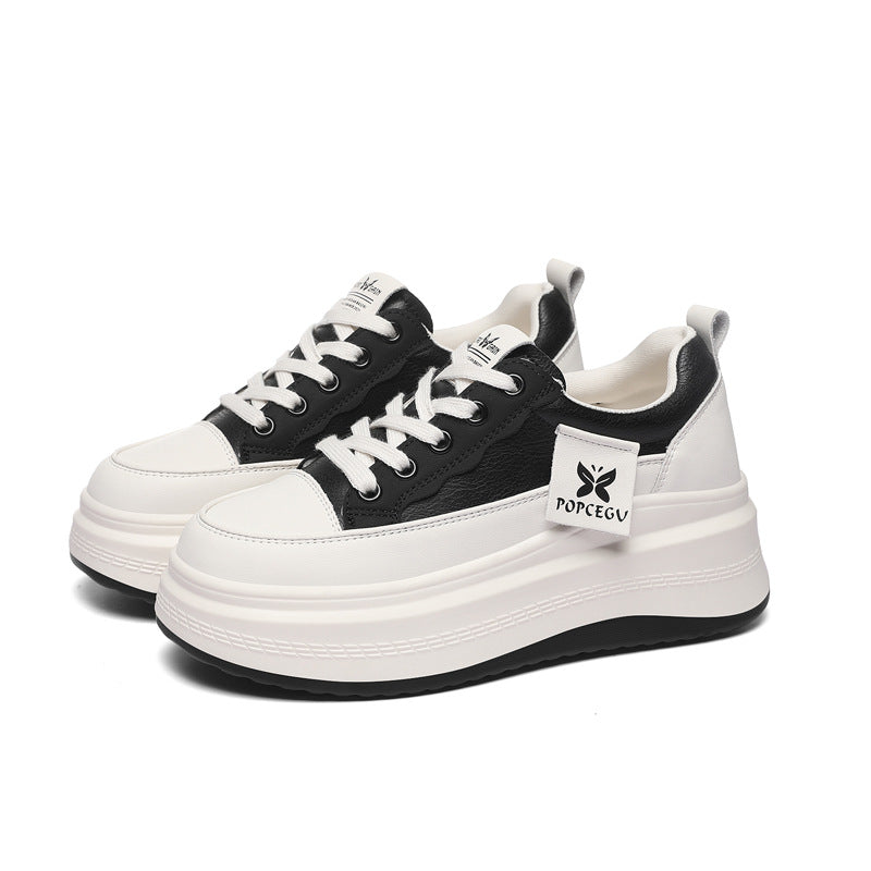 Women's & Men's Height Increasing Insole Thick-soled Platform White Men's Shoes