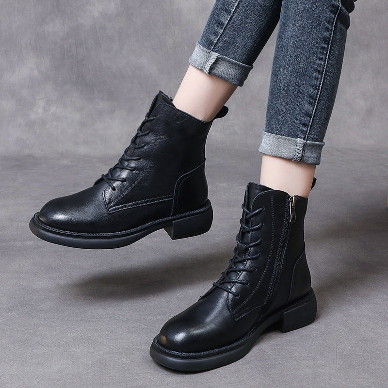 Women's British Style Martin Slimming Soft Bottom Front Boots