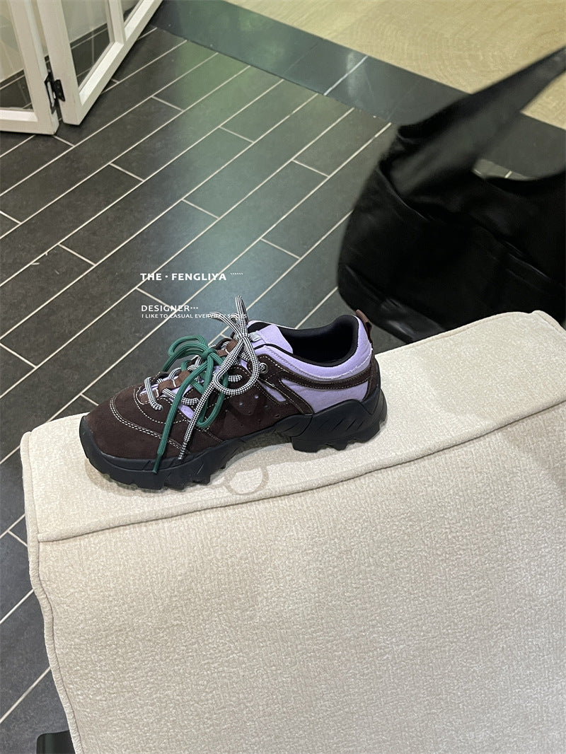 Women's Multicolor Autumn Platform Outdoor Hiking Leisure Casual Shoes