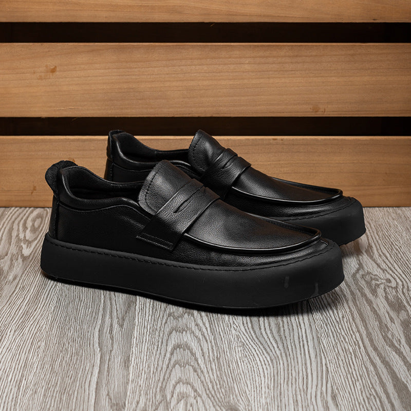 Men's With Veet Business First Layer Cowhide Leather Shoes
