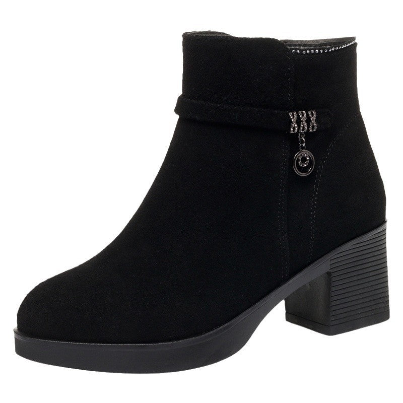 Women's Winter Fleece-lined Thick Soft Short Bottom Snow Boots