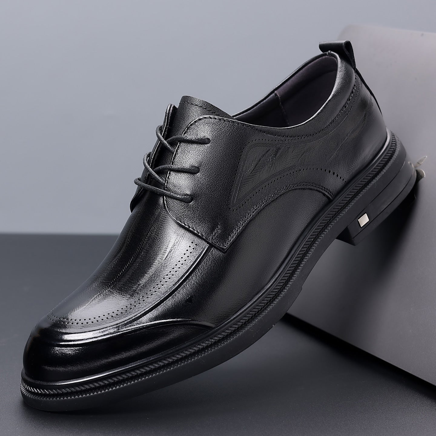 Men's Layer Cowhide Spring High-grade British Slip-on Men's Business Leather Shoes