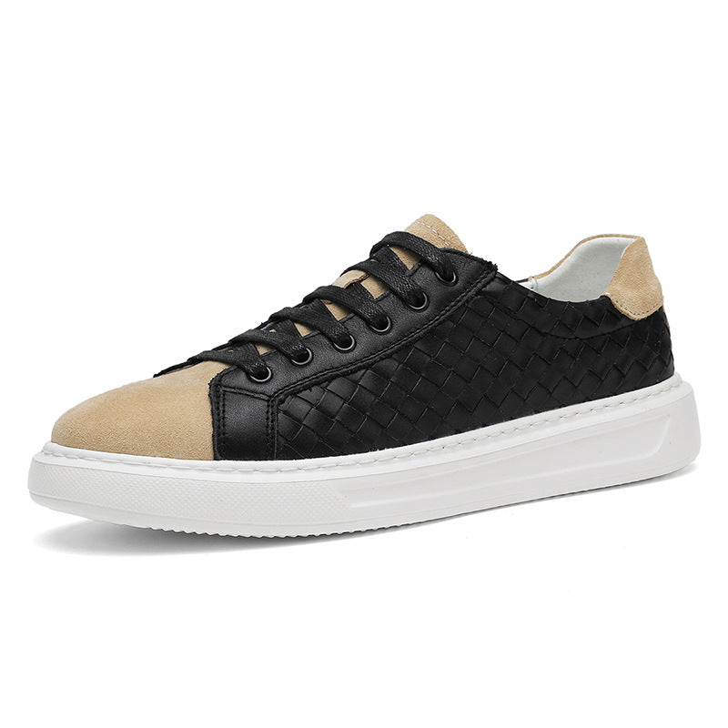Men's Fashionable High-grade Sports Slip-on Thick-soled Woven Light Men's Board Shoes