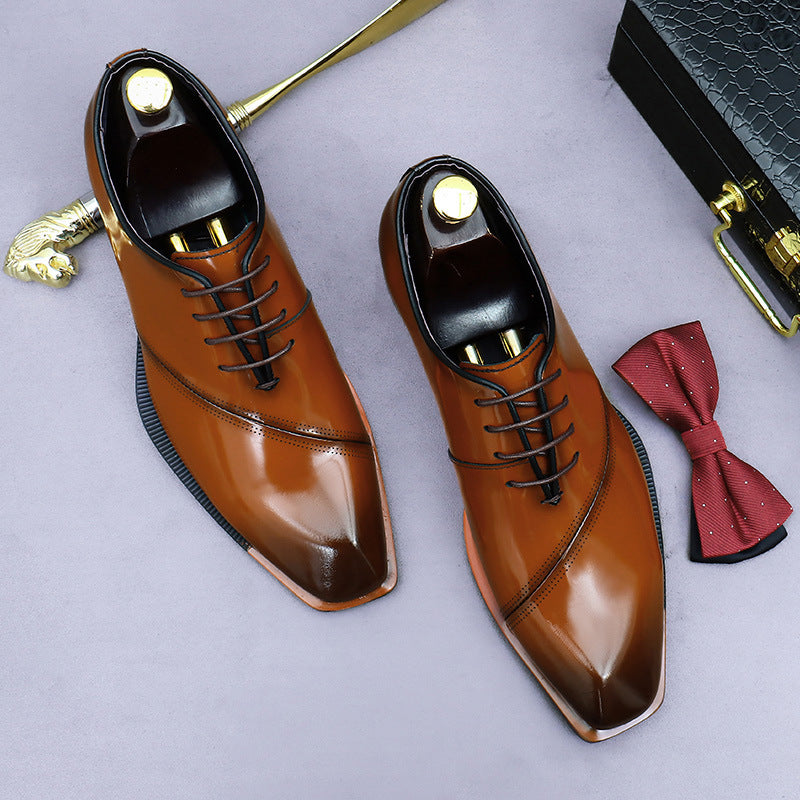 Men's Promotion Suit Formal Wear Cowhide British Wild Leather Shoes
