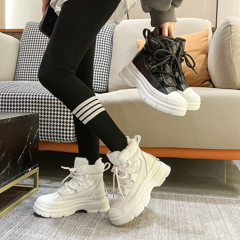 Women's High-grade Cotton Thick Bottom Height Increasing Snow Boots