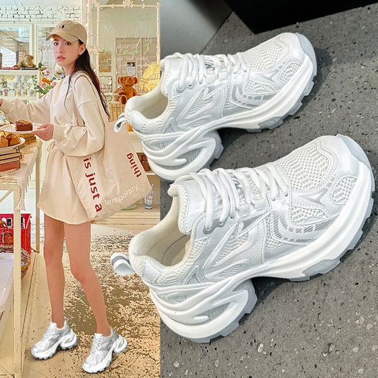Women's Sier Thick Bottom Heightened Daddy Mesh Sneakers