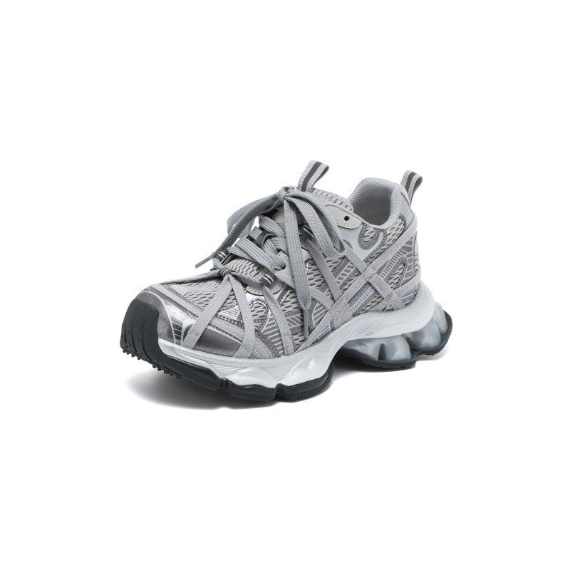 Women's Insole Dad Spring Mesh Surface Thick Sole Lightweight Women's Sports Shoes