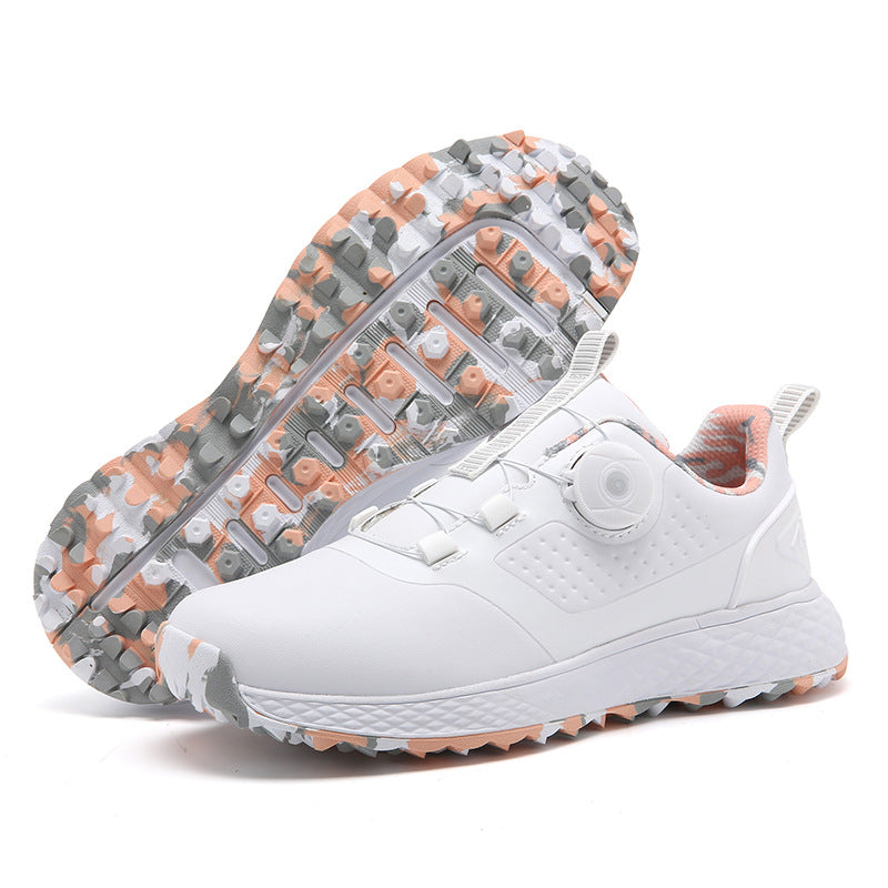 Women's & Men's Golf Couple Comfortable Waterproof Automatic Knob Sneakers