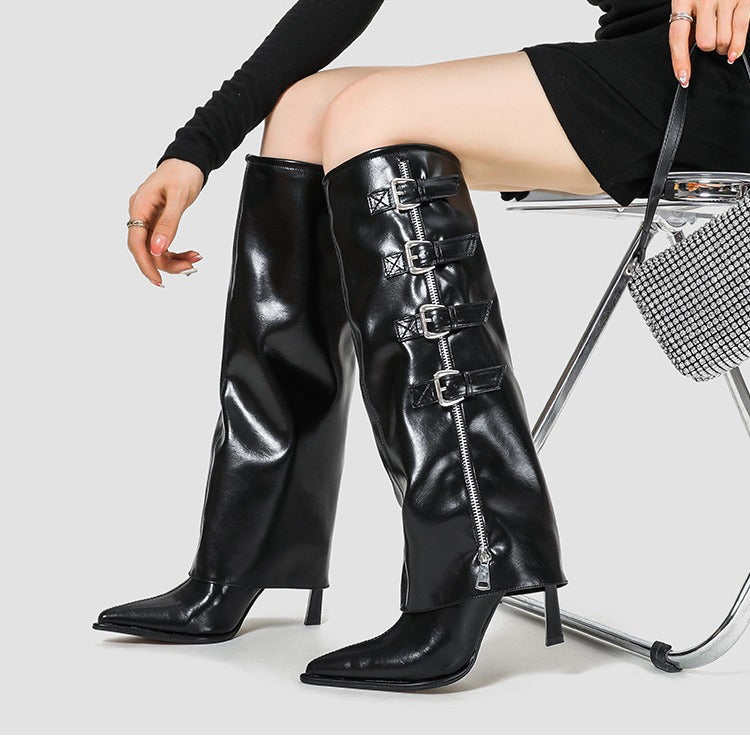 Women's Autumn Belt Buckle Niche Design Sense Boots