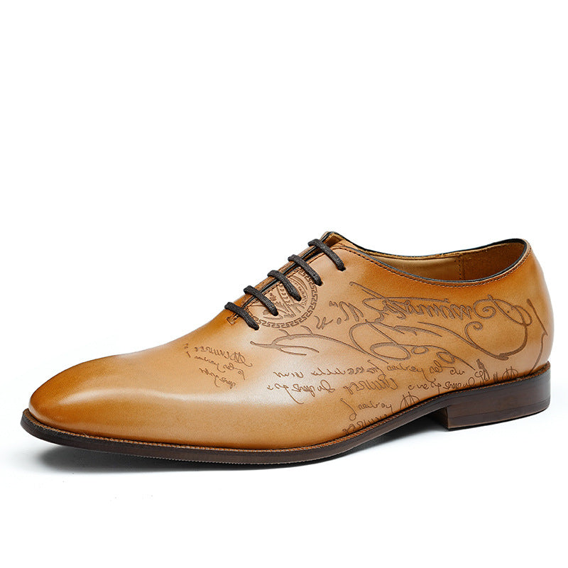 Men's Vintage Genuine Business Formal Wear Italian Leather Shoes
