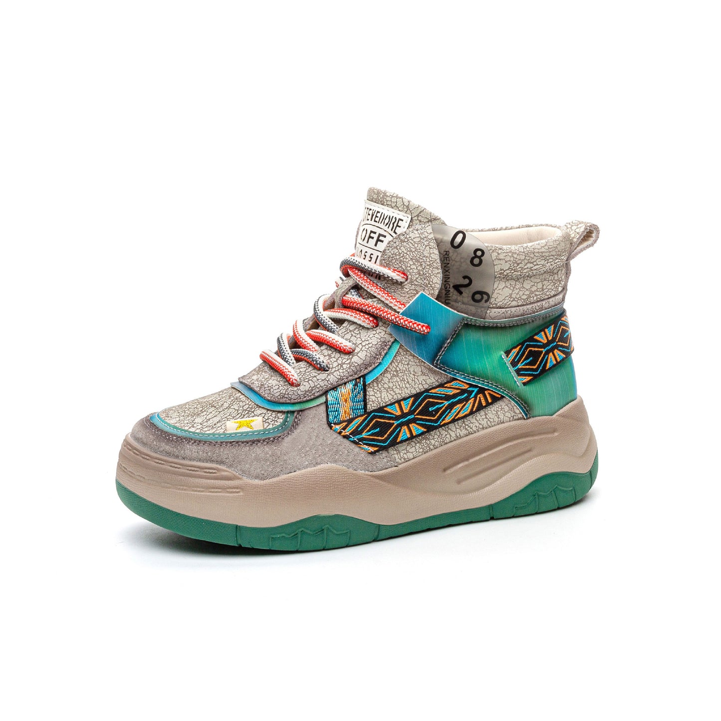 Women's First Layer Cowhide Retro Style Platform White Women's Shoes