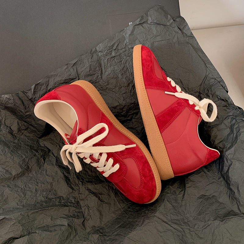 Women's Cowhide Version Small Height Increasing Insole Sier Casual Shoes