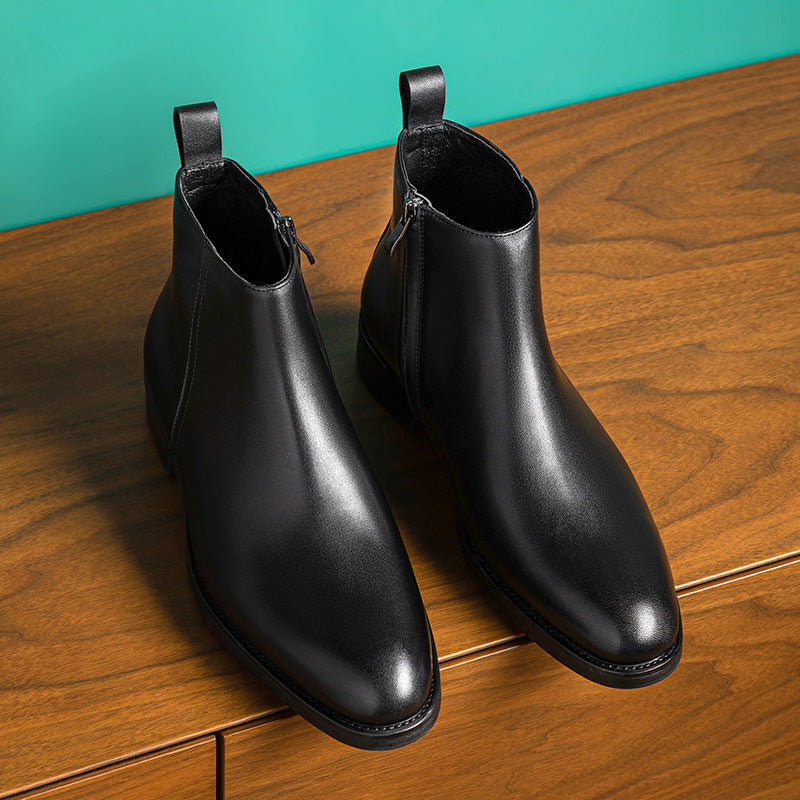 Men's Chelsea Zipper British Martin Formal Fur Boots