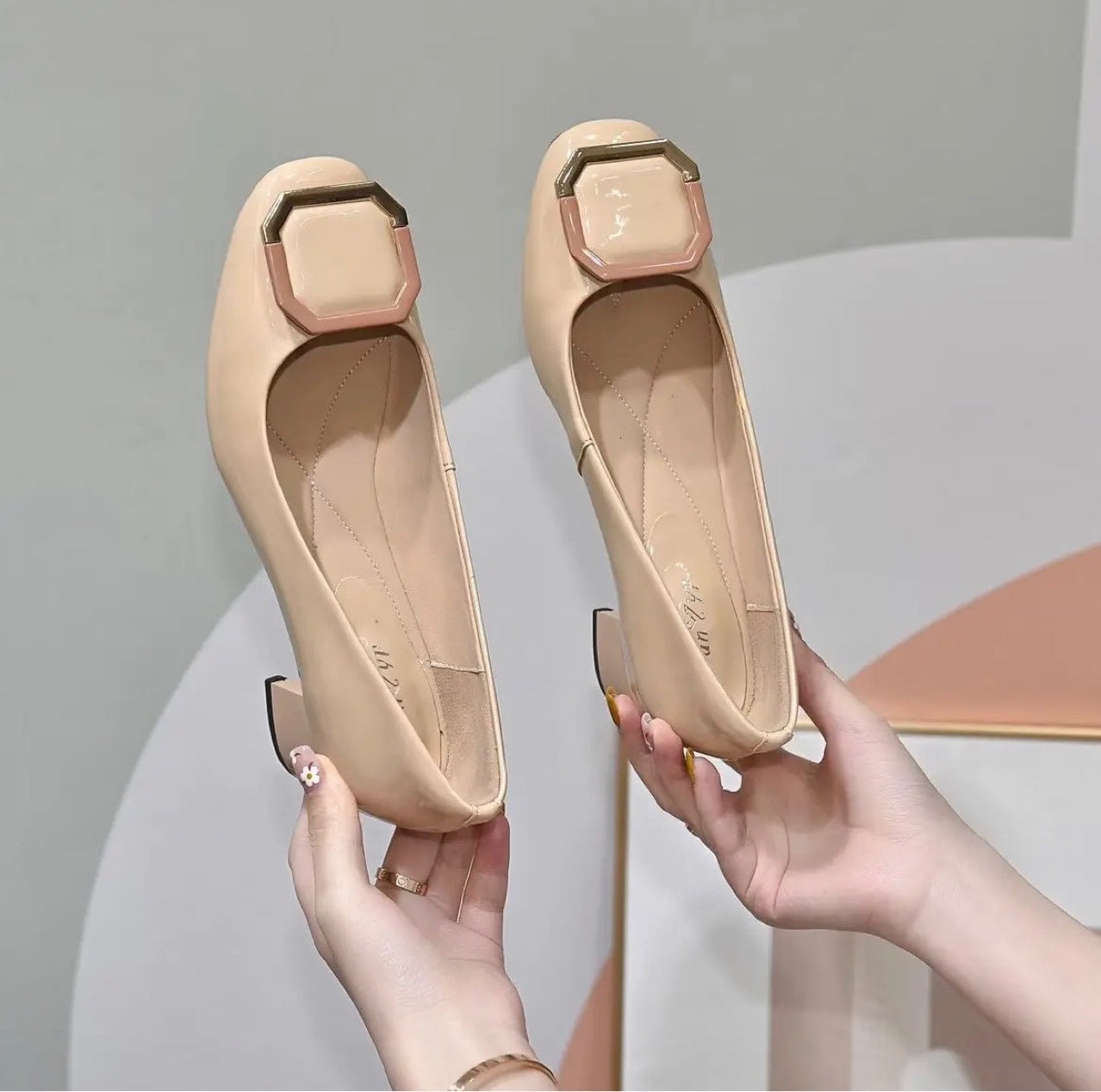 Women's Genuine Low-cut Square Toe Soft Bottom Women's Shoes