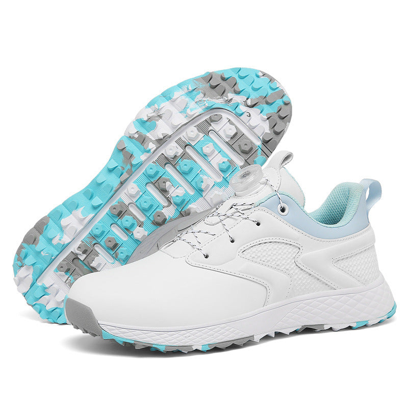 Women's & Men's Golf Couple Comfortable Waterproof Automatic Knob Sneakers
