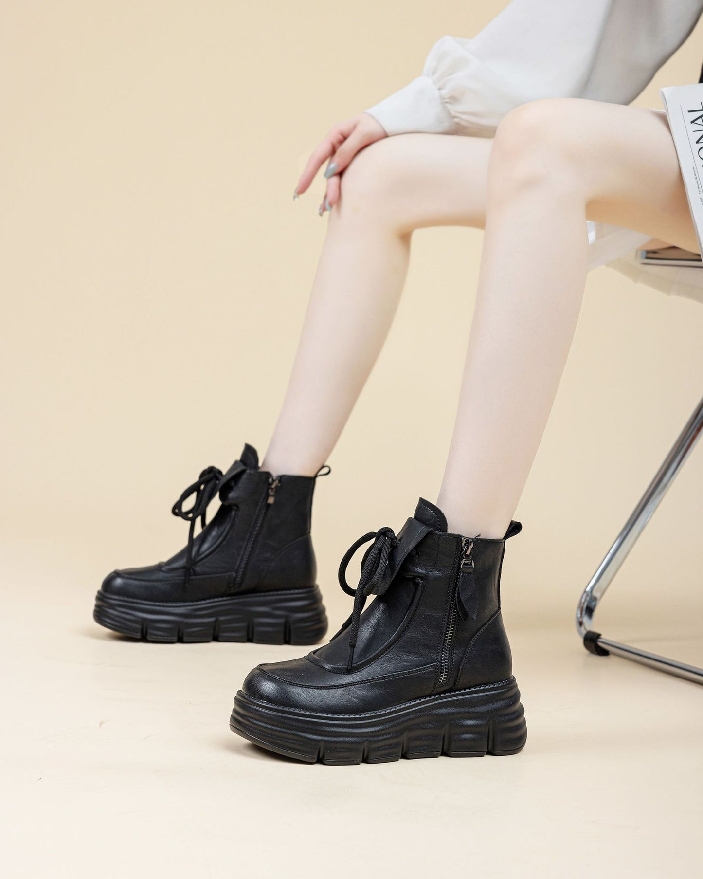 Women's Platform Ankle Live With Veet Martin Women's Cotton Shoes