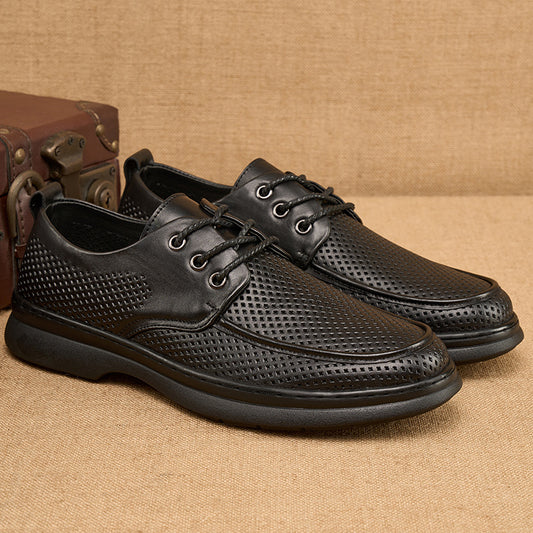 Men's Mesh Breathable Summer Pumps Rubber Soft Leather Shoes