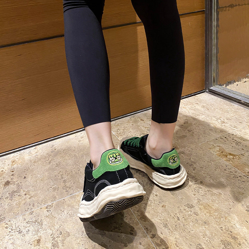 Round Head Thick Bottom Tiger Shell Casual Shoes