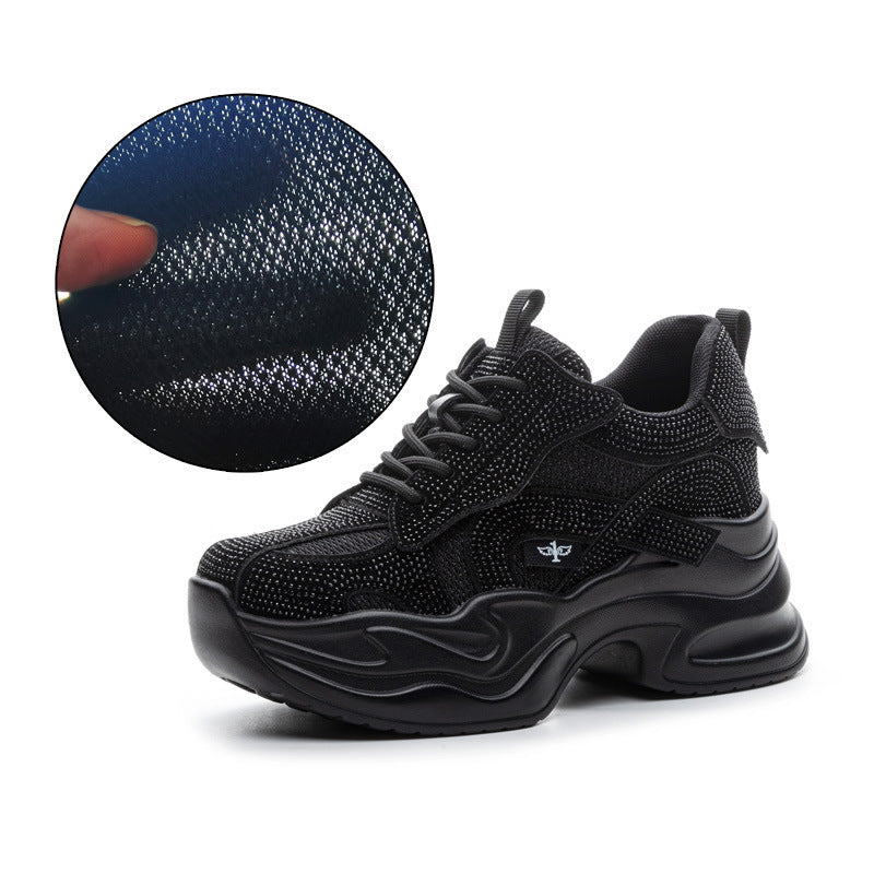 Women's Platform Muffin Height Increasing Insole Dad Mesh Breathable Light Sneakers