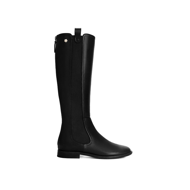 Mom Autumn Round Head Stretch Zipper Boots