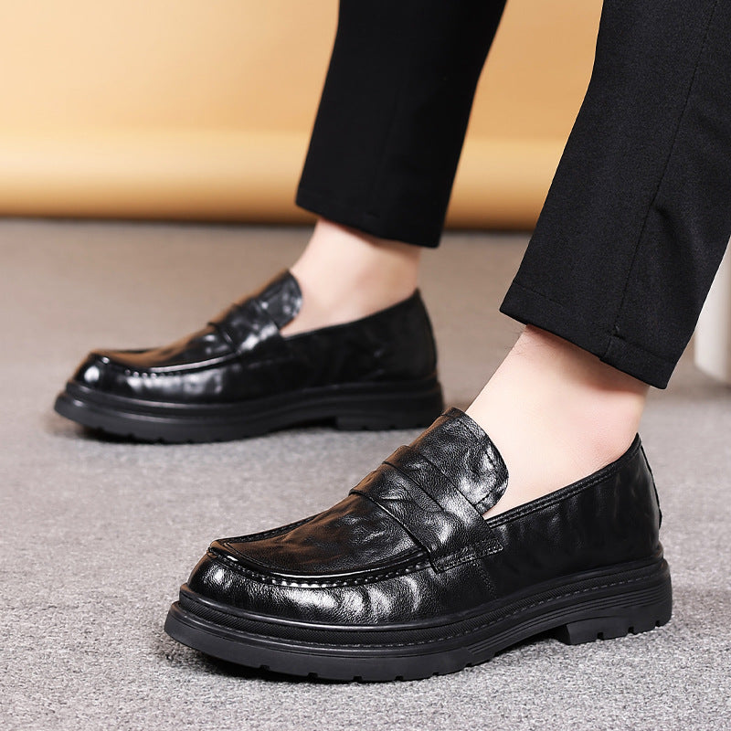 Men's Sheepskin Business Big Head Genuine Formal British Style Men's Shoes