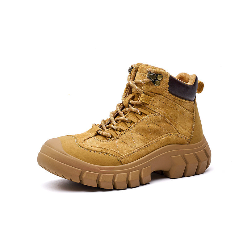 Women's Travel Veet Martin Height Increasing Insole British Style Hiking Climbing Women's Leather Boots