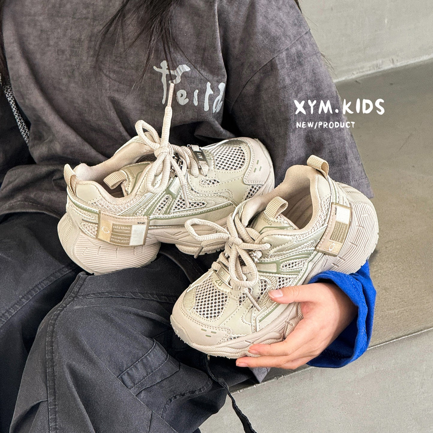 Children's Single Mesh Boys Running Lightweight Platform Children's Sports Shoes