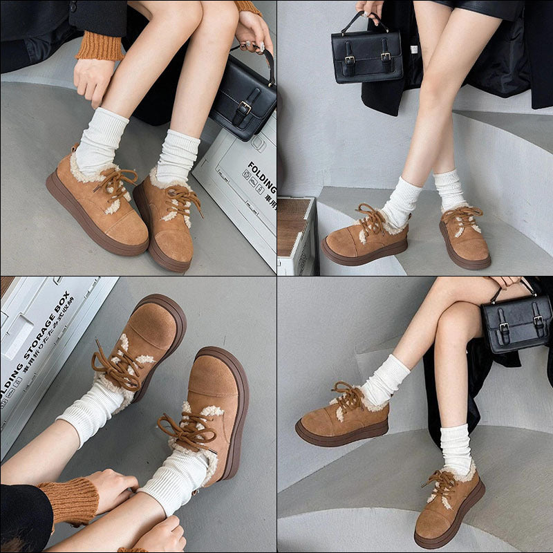 Women's Genuine Plus Veet Fluffy Vintage Cotton Women's Shoes