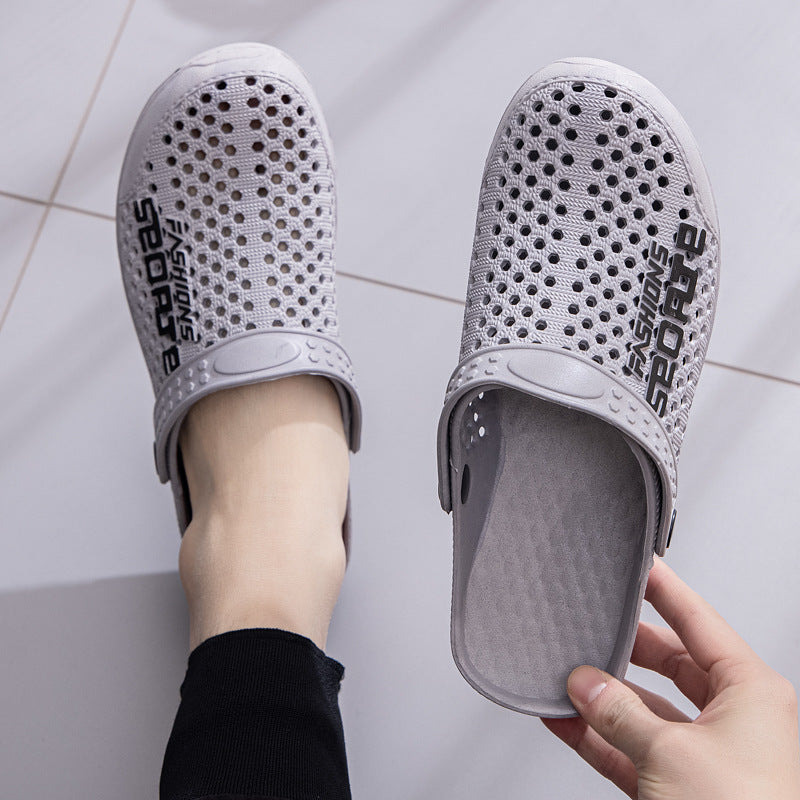 Travel Hole Plastic Two-way Half Beach Sandals