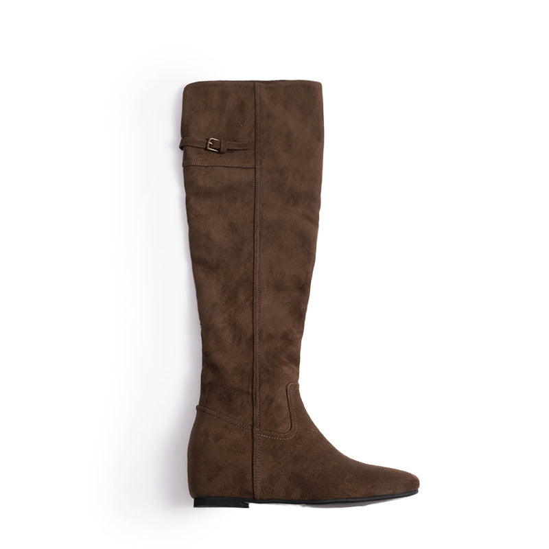 Women's Height Increasing Insole Pointed Round Head Boots